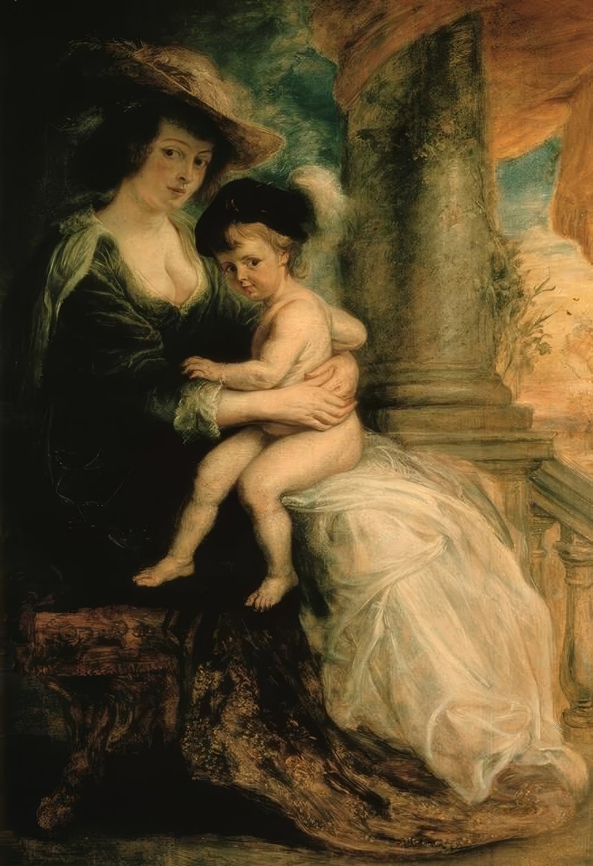 Helene Fourment和她的长子Frans 作者 彼得·保罗·鲁本斯