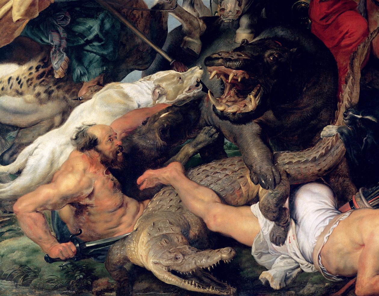 Hippopotamus和Crocodile Hunt，c.1615-16（详情）（另见156517） 作者 彼得·保罗·鲁本斯