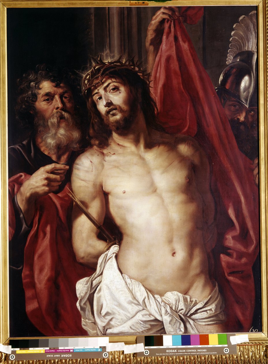 荆棘王冠，《Ecce Homo》。彼得-保罗-鲁本斯（或彼得-保罗或佩特鲁-保罗斯）（1577-1640 年）的作品。木板油画 作者 彼得·保罗·鲁本斯