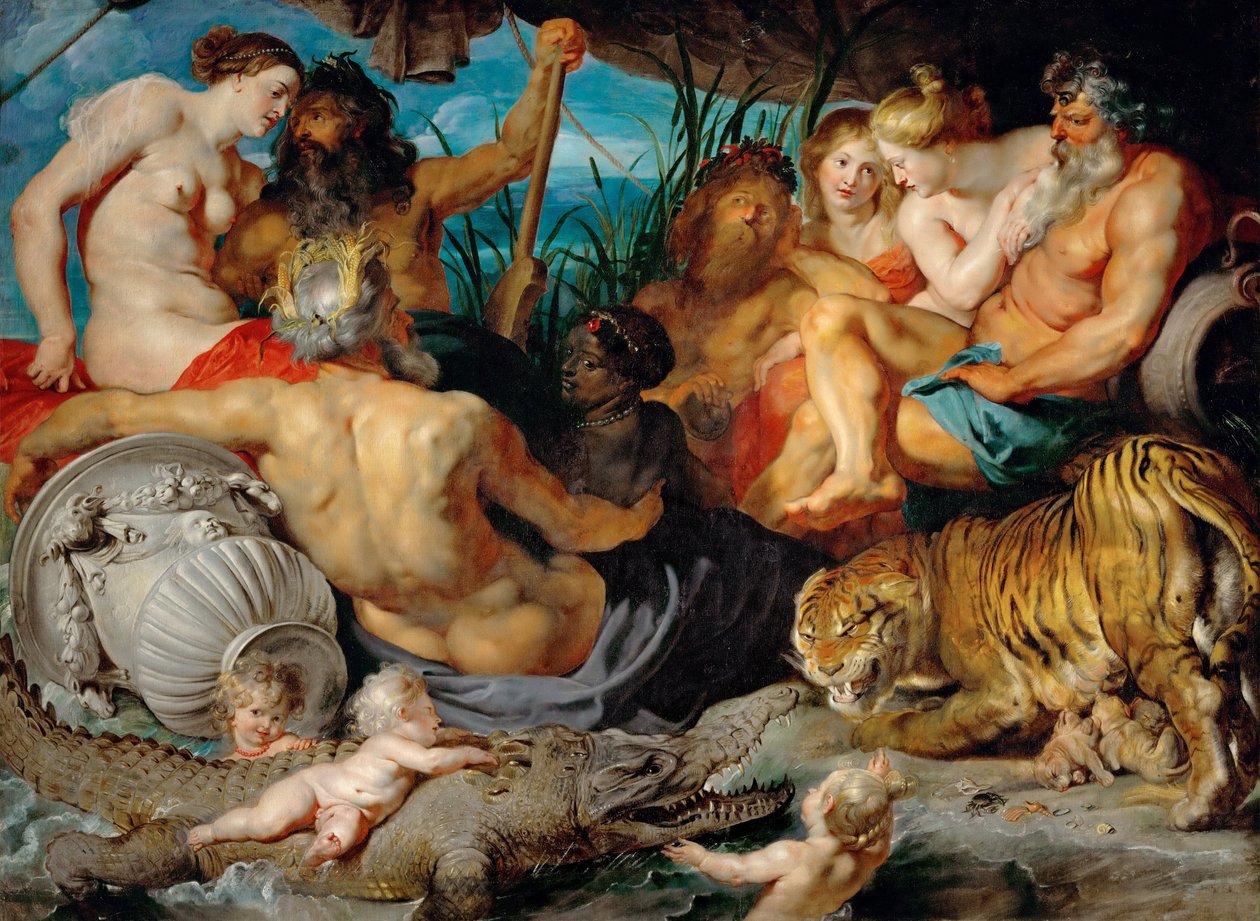 Les quatre fleuves du Paradis (Les quatre continents) - The Four Rivers of Paradise (The Four Continents) - Pieter Paul Rubens (1577-1640). Oil on canvas, c. 1615. Dimension : 208x283 cm. Art History Museum, Vienne 作者 彼得·保罗·鲁本斯
