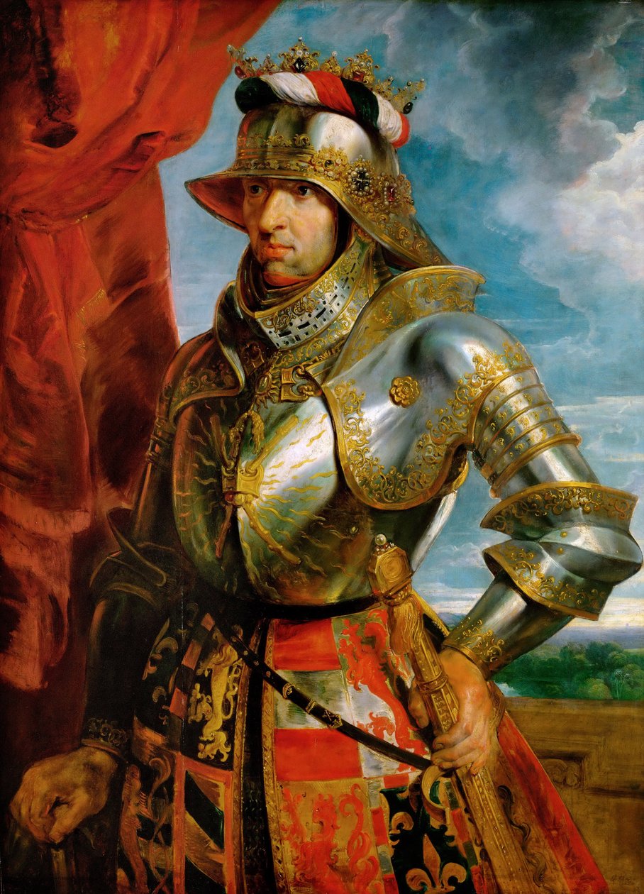 马克西米利安一世--皇帝马克西米利安一世（1459-1519）的肖像--彼得-保罗-鲁本斯（1577-1640）。木板上的油彩，约1618年。尺寸：140,5x102厘米。艺术史博物馆，维埃纳 作者 彼得·保罗·鲁本斯