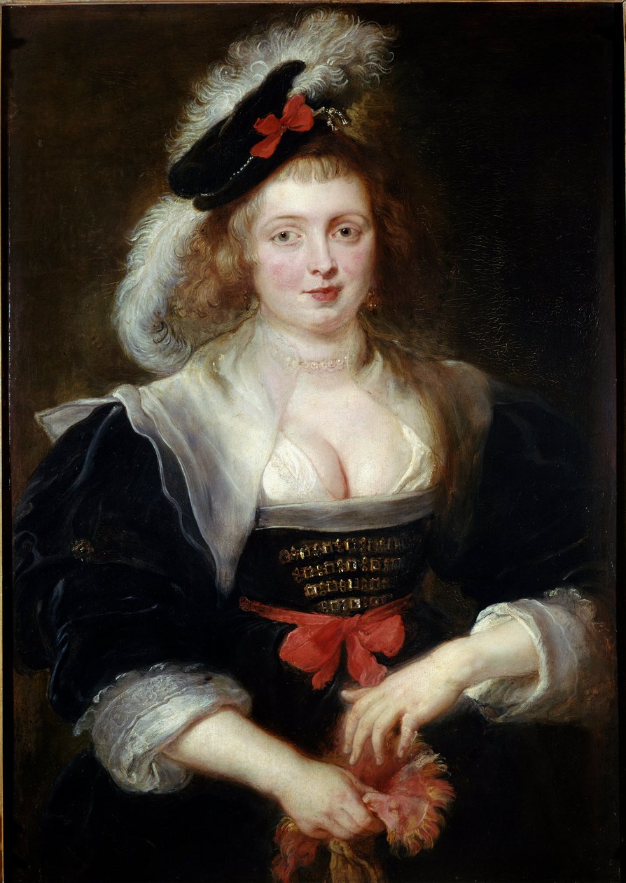 Helene Fourment(1614-1673)的肖像，在手套中 画家妻子的肖像。皮埃尔-保罗（Pierre-Paul）-鲁本斯（或彼得-保罗或佩特鲁斯-保罗斯）（1577-1640）的画作 1630-1631年 昏暗。96.6 x 69.3厘米。Alte Pinakothek, Bayerische Staatsgemaeldesammlung 作者 彼得·保罗·鲁本斯