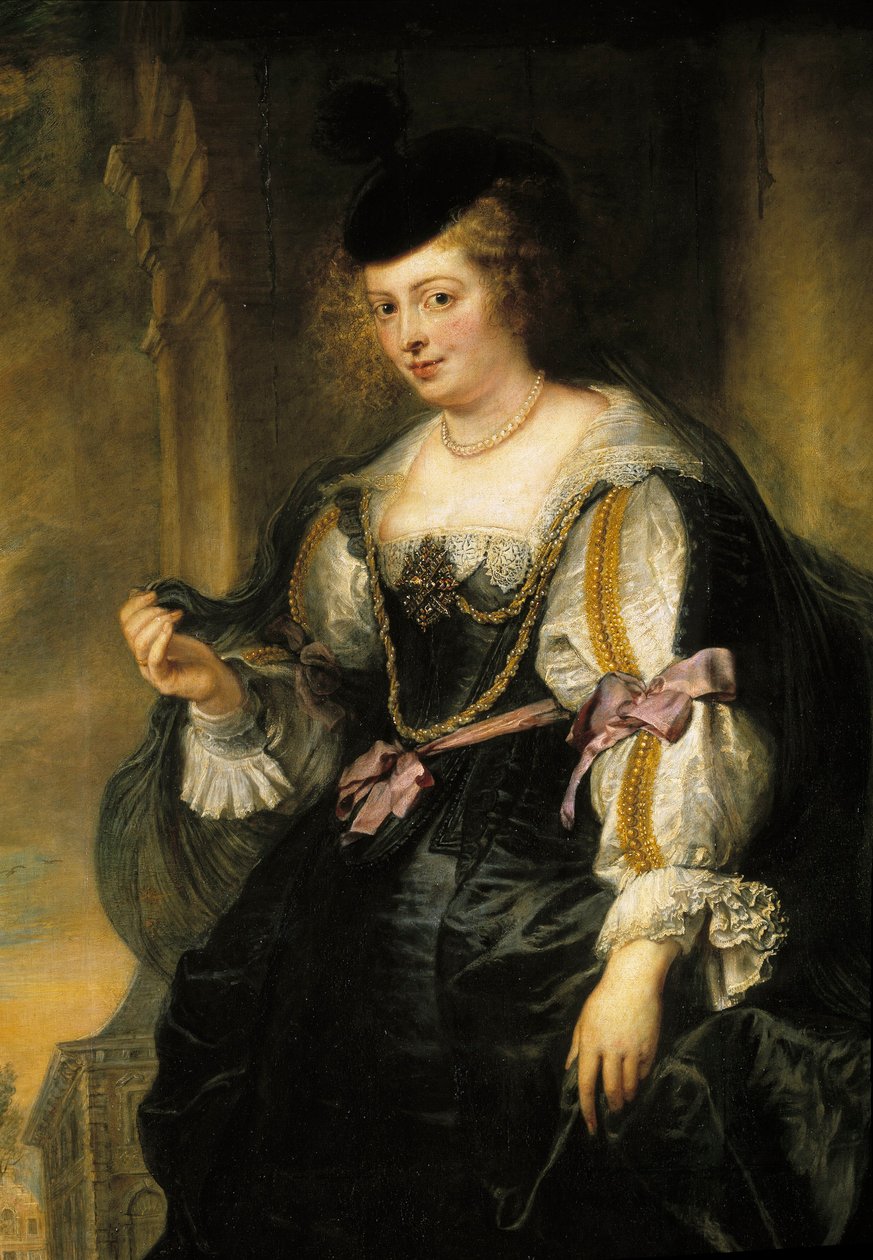 Portrait of Helene Fourment on the carriage. Helene Fourment (1614-1673), second wife of the painter Detail. Painting by Pierre Paul (Pierre-Paul) Rubens (or Peter Paul or Petrus Paulus) (1577-1640) 作者 彼得·保罗·鲁本斯