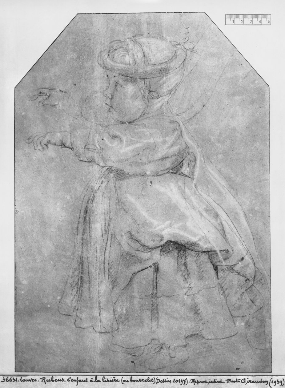 伊莎贝尔·海伦·鲁本斯的肖像，艺术家的女儿，1636年（皮尔黑角和红色粉笔和棕色纸上的白色亮点） 作者 彼得·保罗·鲁本斯