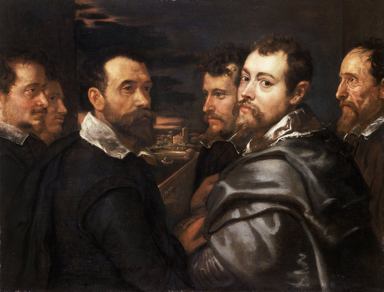 来自曼图亚的朋友圈中的自画像 par Rubens, Pieter Paul (1577-1640), 约1604 - 布面油画, 77,5x161 - Wallraf-Richartz-Museum, Cologne 作者 彼得·保罗·鲁本斯