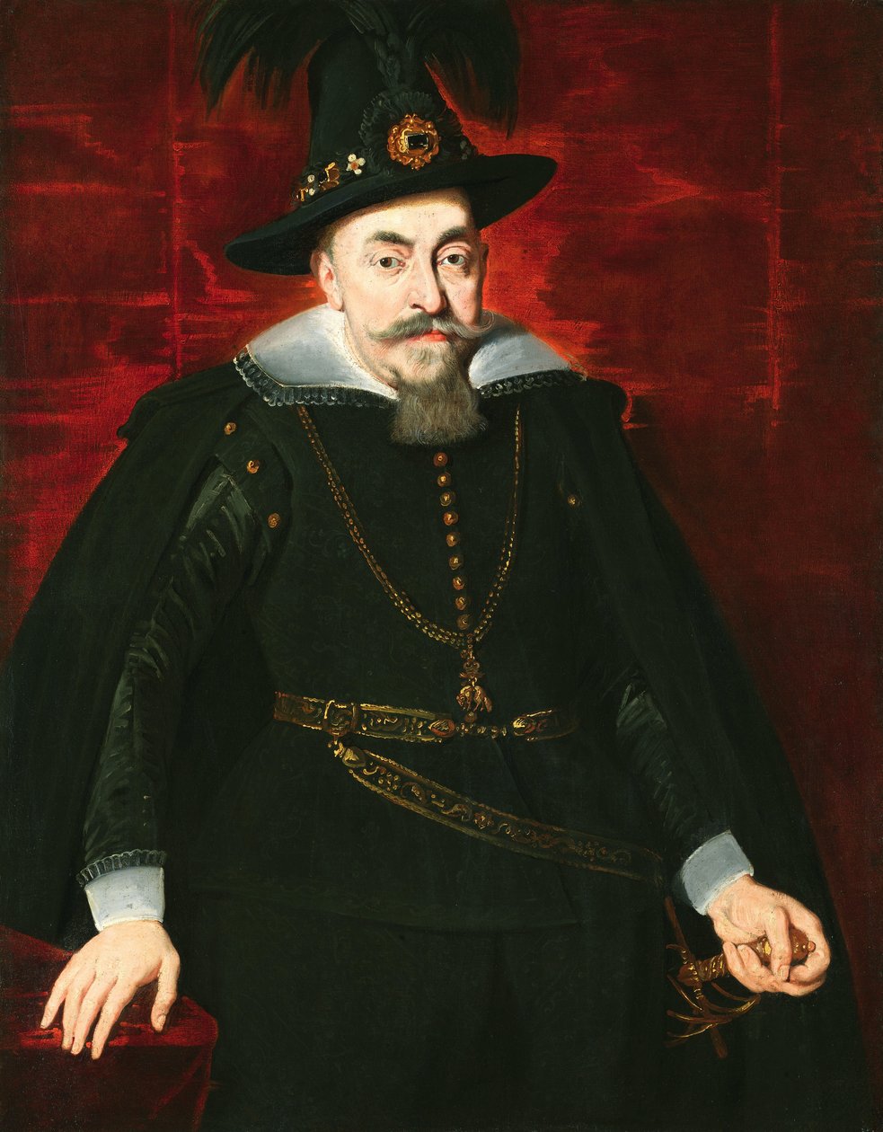 Sigismund III Vasa，波兰和瑞典国王以及立陶宛大公 - 波兰国王 Sigismund III Vasa（1566-1632 年）的肖像，由鲁本斯、彼得·保罗（1577-1640 年）绘制。 布面油画 作者 彼得·保罗·鲁本斯