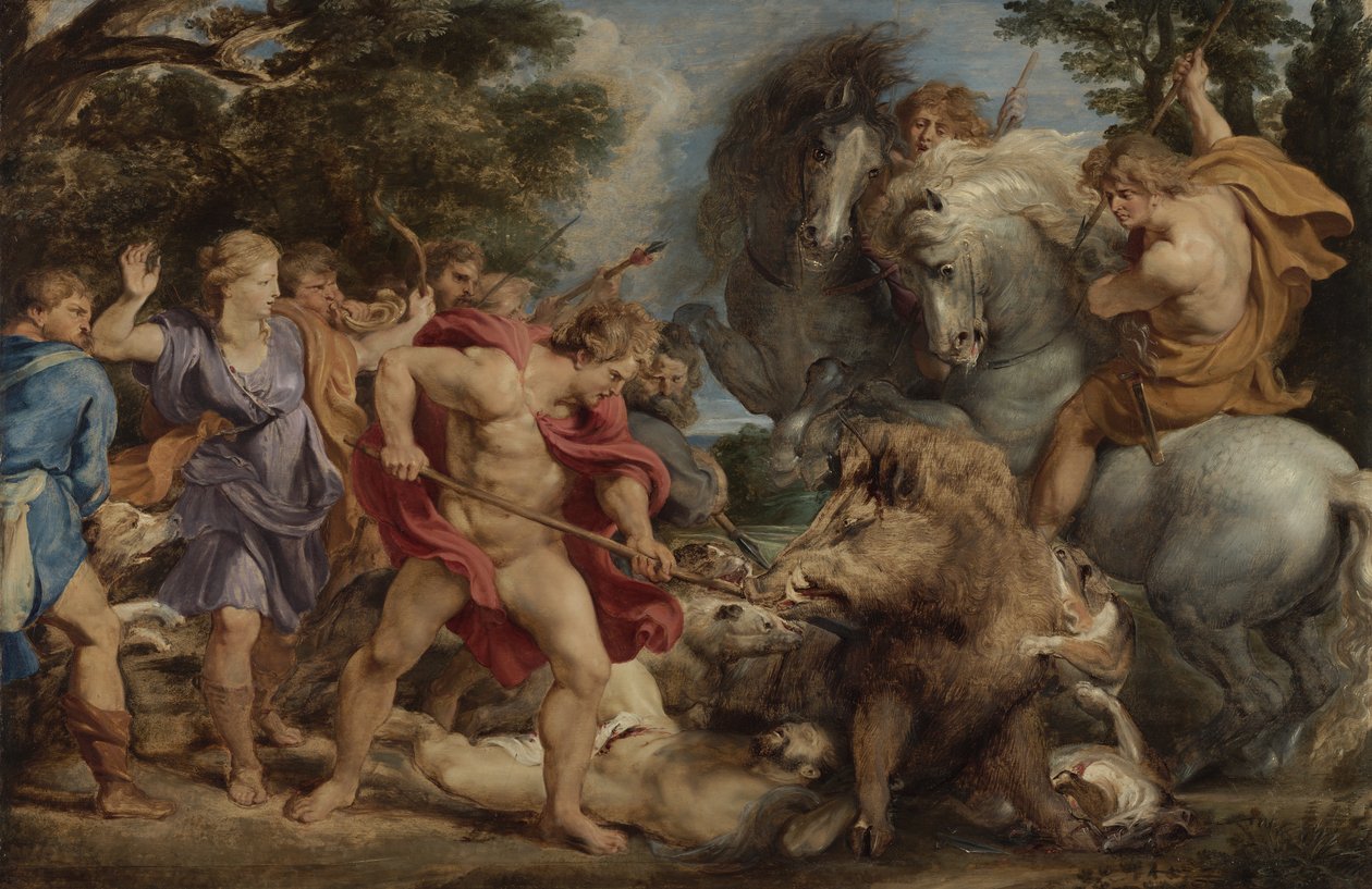 Calydonian Boar Hunt，c.1611-2（面板上的油） 作者 彼得·保罗·鲁本斯