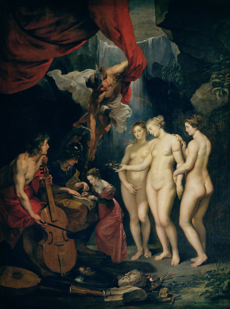 美第奇时期：玛丽·德·美第奇（1573-1642）1621-25的教育（布面油画） 作者 彼得·保罗·鲁本斯