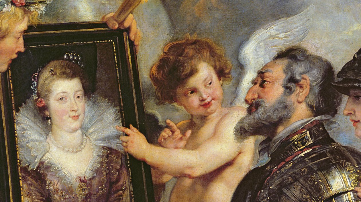 Medici周期：Henri IV（1553-1610）接受Marie de Medici的肖像（1573-1642）1621-25（细节17689） 作者 彼得·保罗·鲁本斯