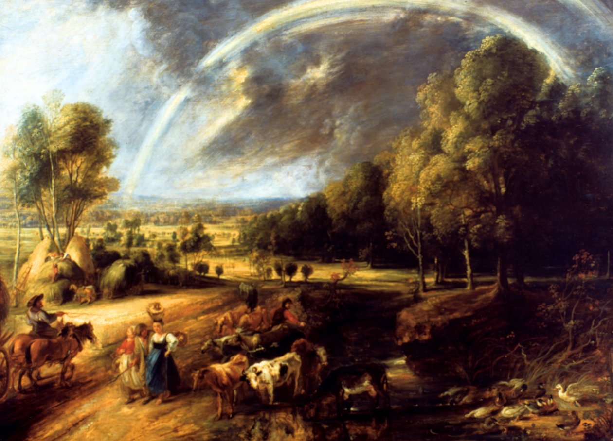 彩虹风景，约 1636 年（布面油画） 作者 彼得·保罗·鲁本斯