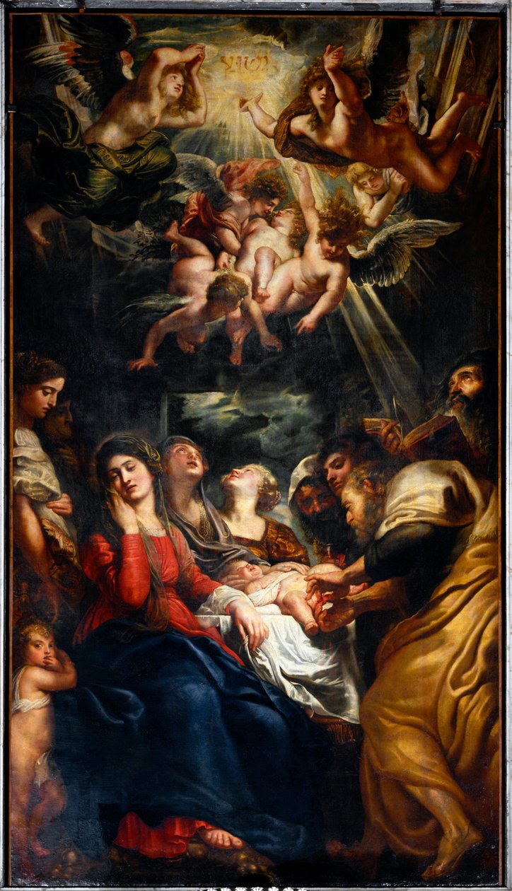 The circumcision Painting of Peter Paul (Pierre-Paul) Rubens (or Peter Paul or Petrus Paulus) (1577-1640) 17th century Genes, Church of Saints Andrea and Ambrogio (o del Gesu) 作者 彼得·保罗·鲁本斯