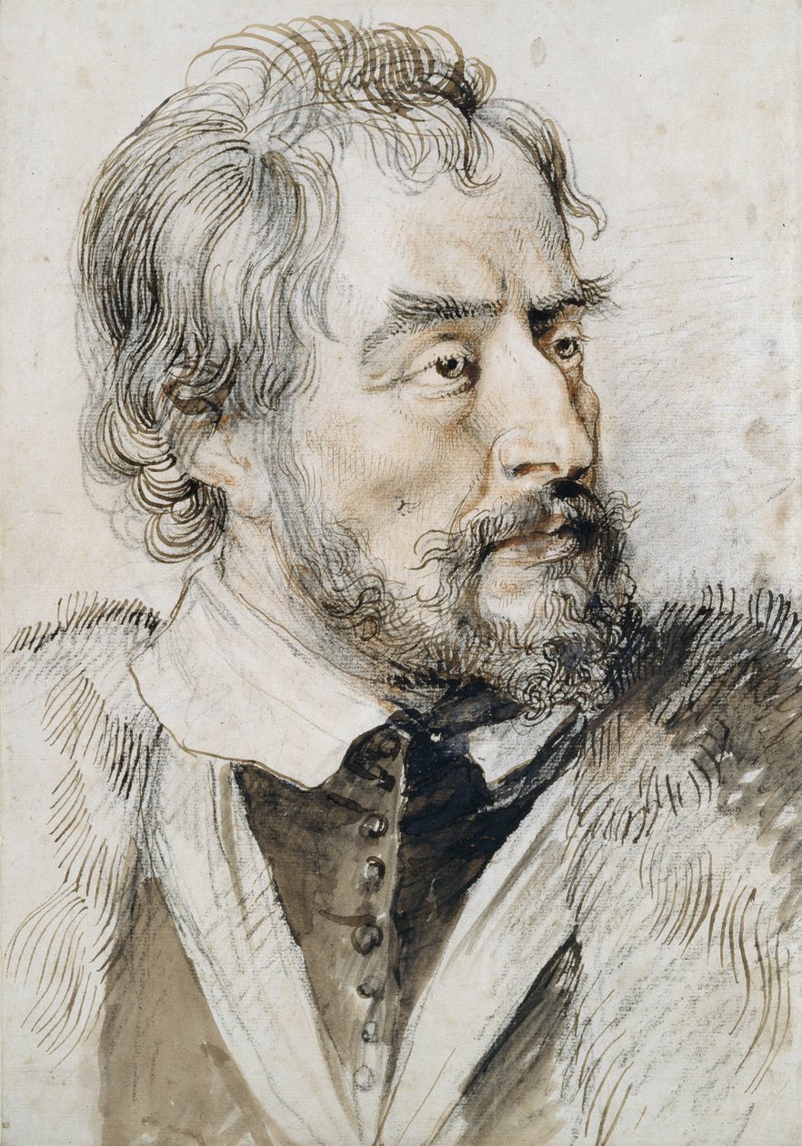 托马斯霍华德（1585-1646）阿伦德尔的第二伯爵（铅笔，钢笔和墨水在纸上洗） 作者 彼得·保罗·鲁本斯