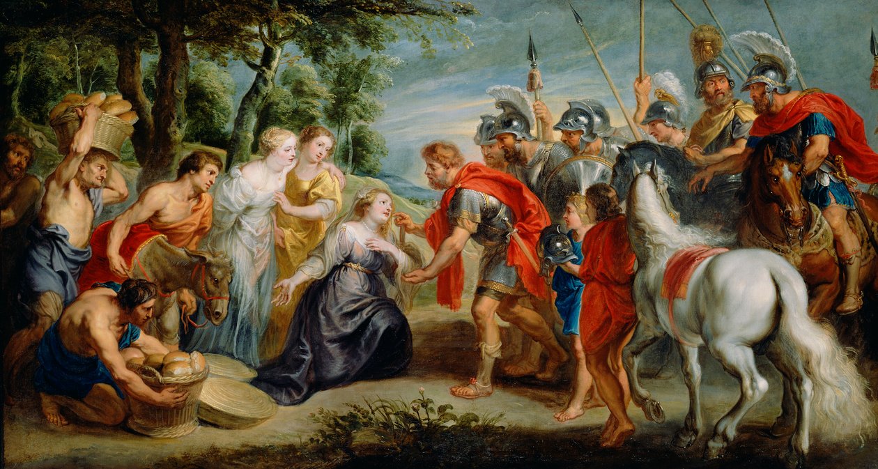 David Meeting Abigail，c.1620-5 作者 鲁本斯的彼得·保罗工作室