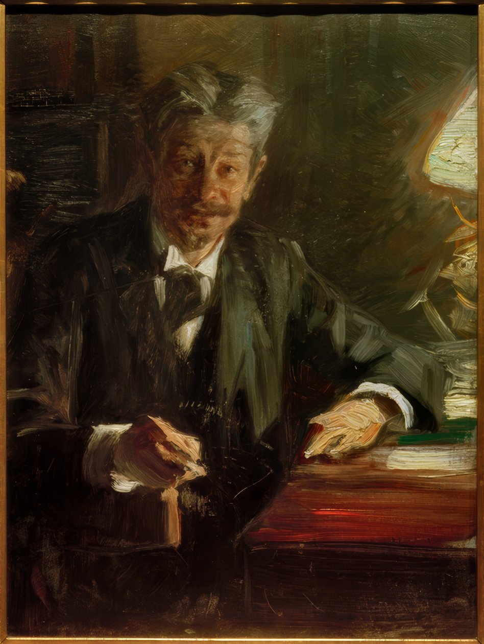 评论家和作家乔治·布兰德斯的肖像 作者 Peder Severin Krøyer
