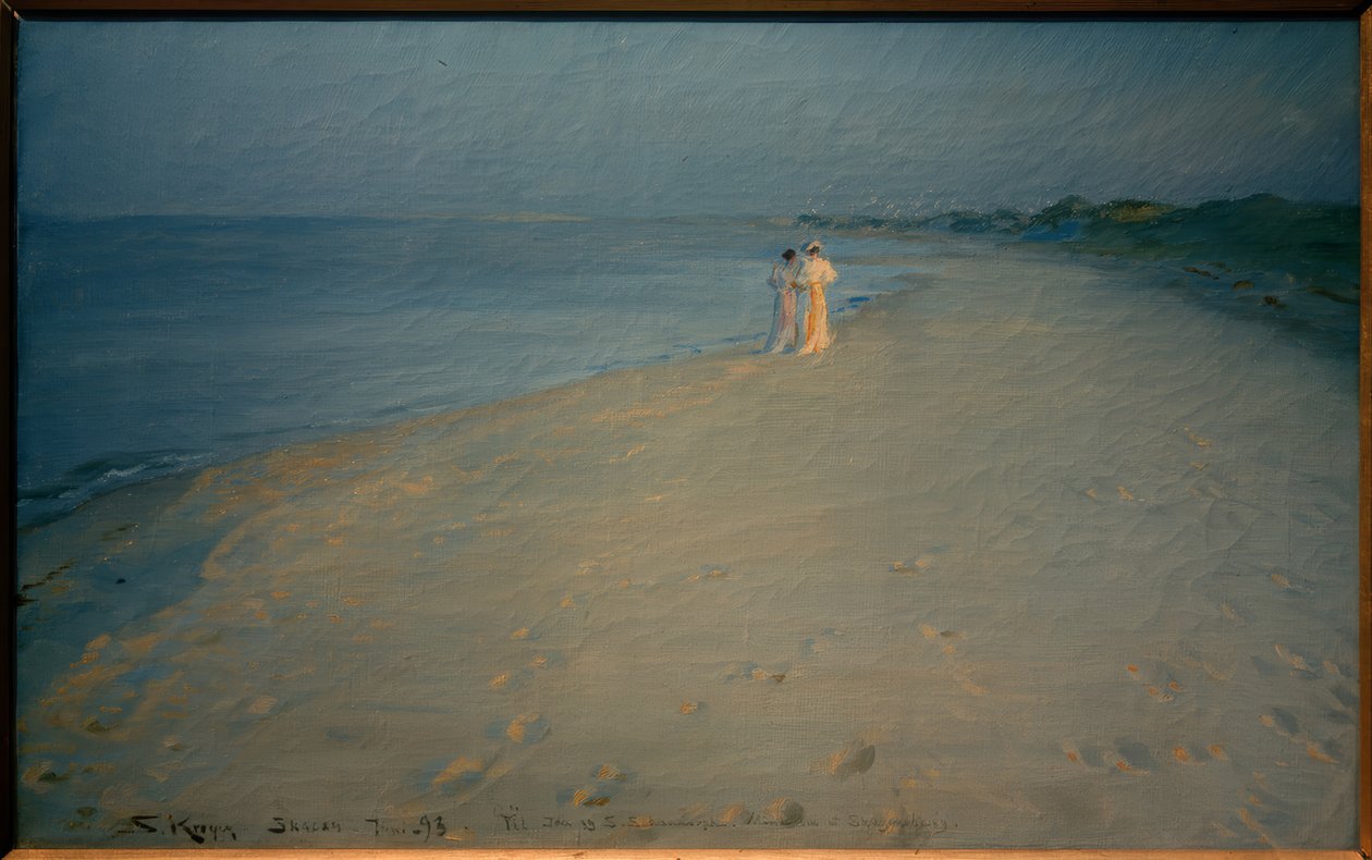 夏天的夜晚，在南部的海滩，斯卡恩 作者 Peder Severin Krøyer