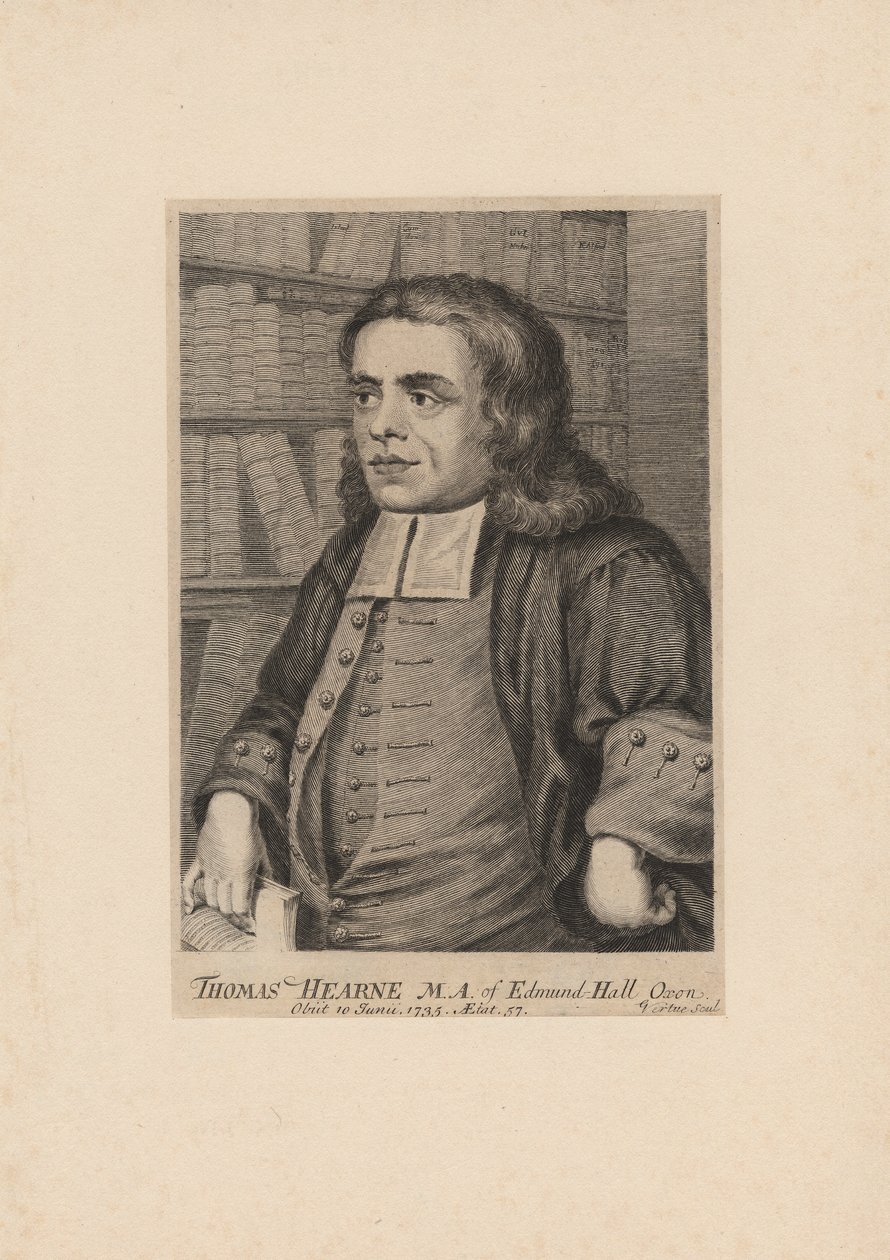 Thomas Hearne，由George Vertue（1683-1756），1735年刻 作者 彼得·蒂勒曼斯