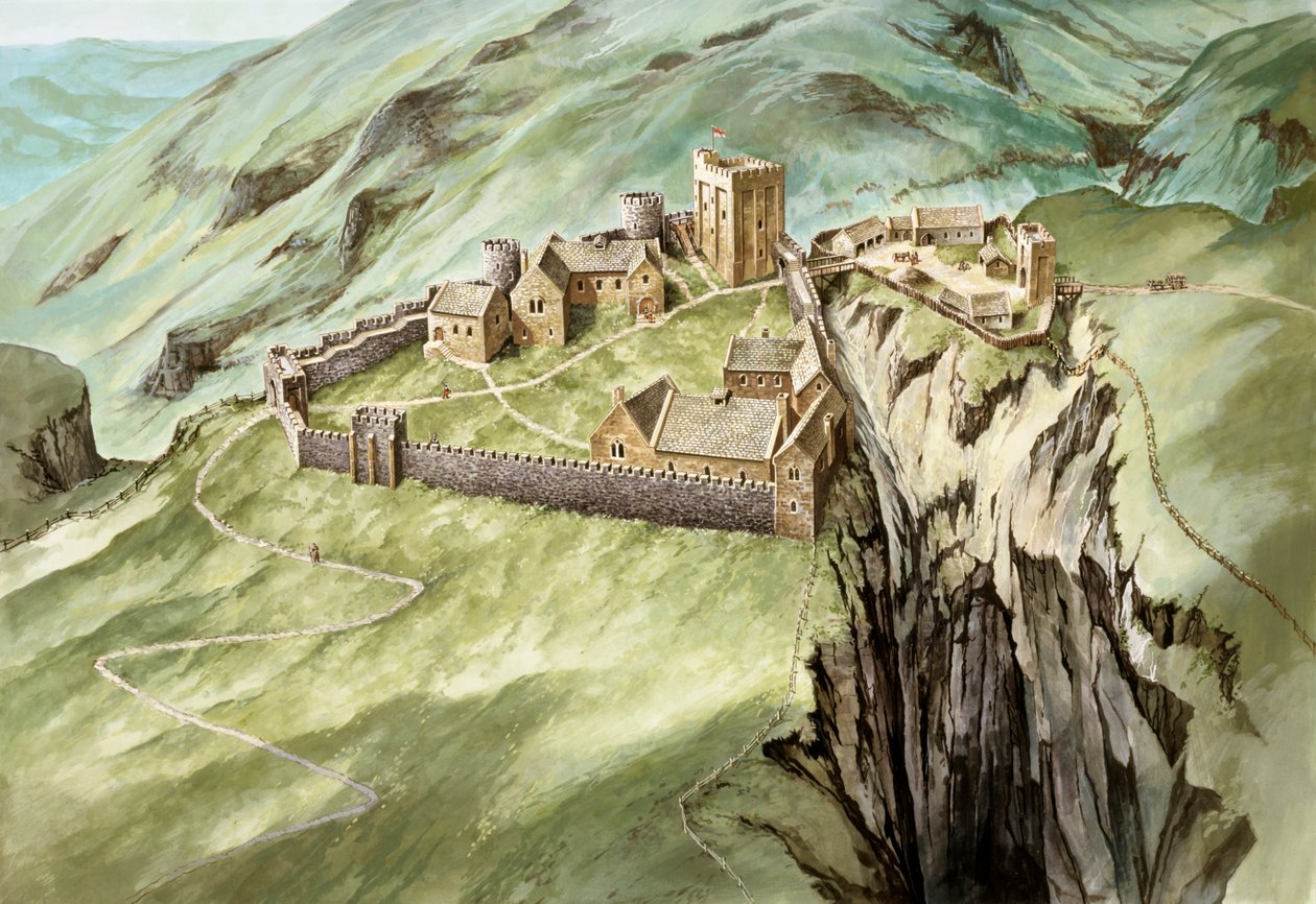 Peveril城堡，14世纪，约1990-2010年 作者 彼得·厄姆斯顿