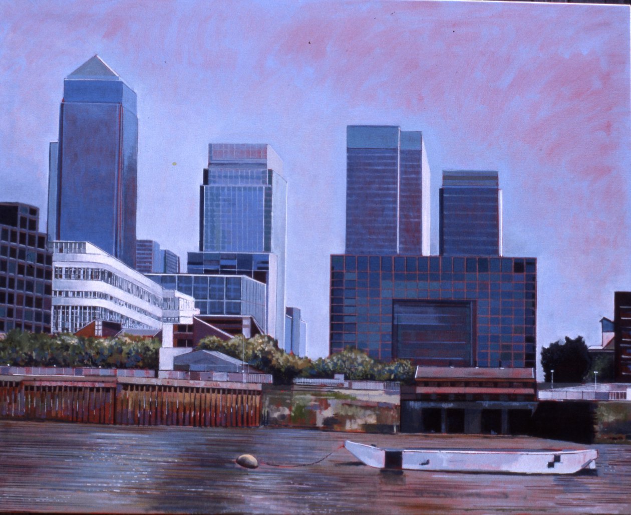 废弃驳船，2007 年（布面油画） 作者 彼得·威尔逊