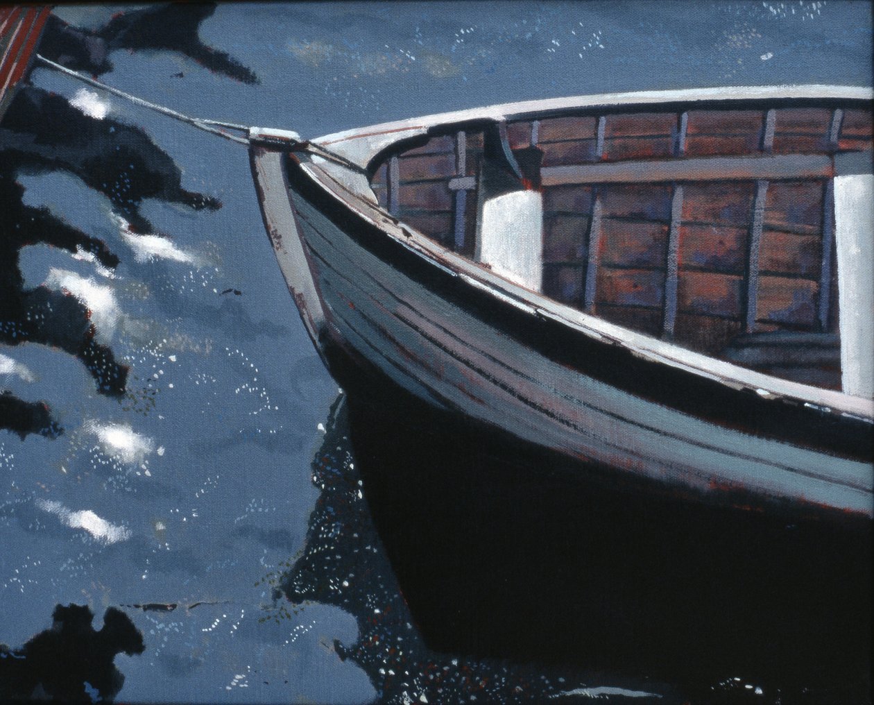 码头边：斯德哥尔摩，2004 年（布面油画） 作者 彼得·威尔逊