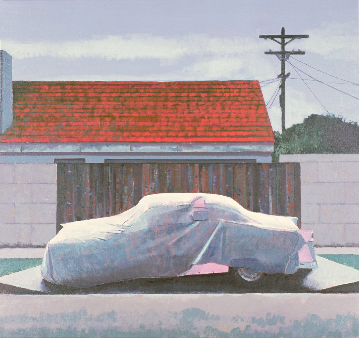 幽灵车 2，美国洛杉矶，2002 年（亚麻布油画） 作者 彼得·威尔逊