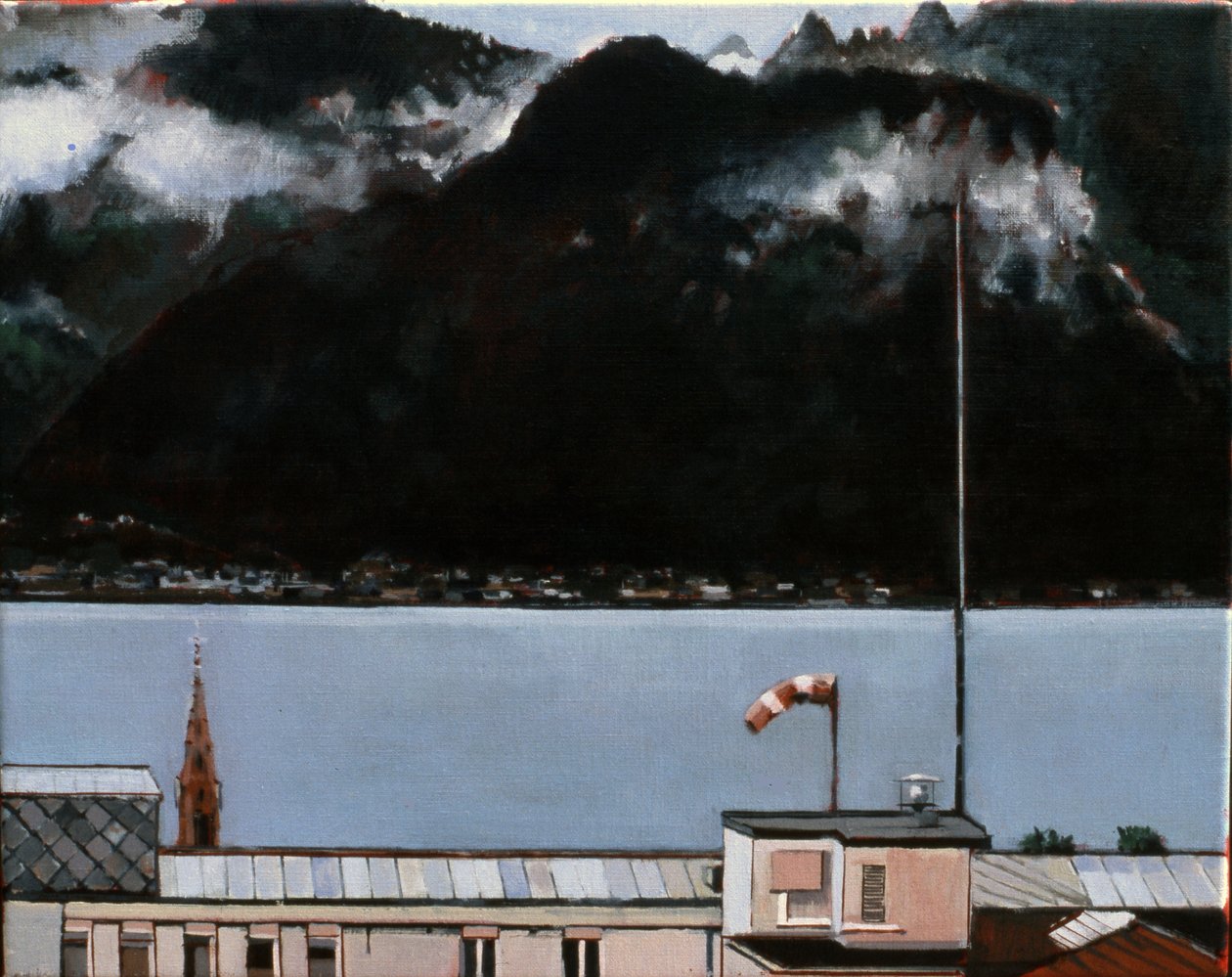 日内瓦湖，2008 年（布面油画） 作者 彼得·威尔逊