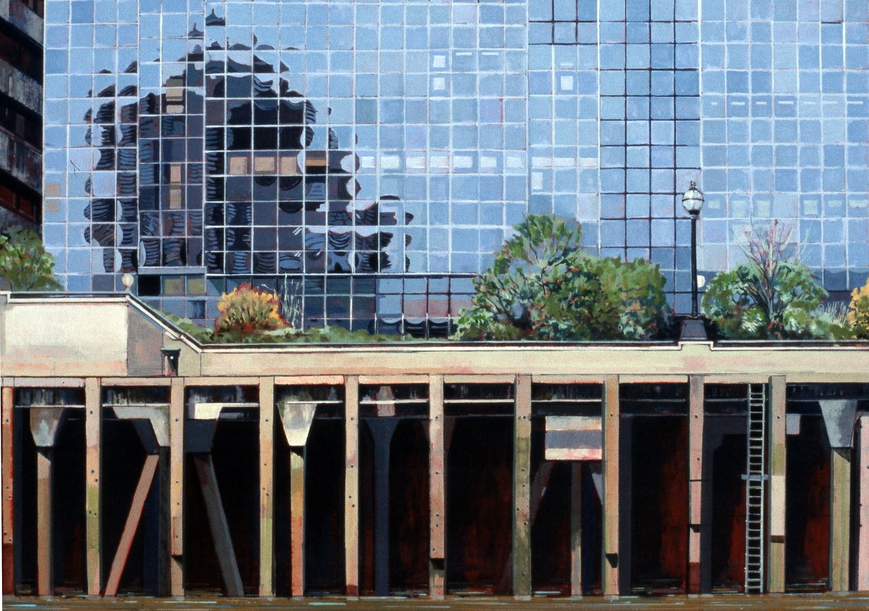 伦敦桥附近，2006 年（布面油画） 作者 彼得·威尔逊