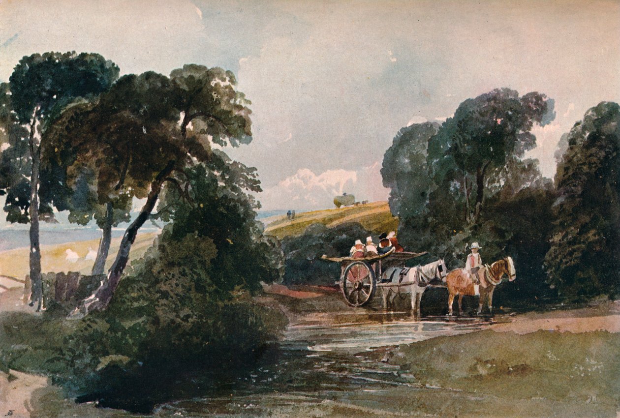 干草车过河，c1824 作者 彼得·德温特