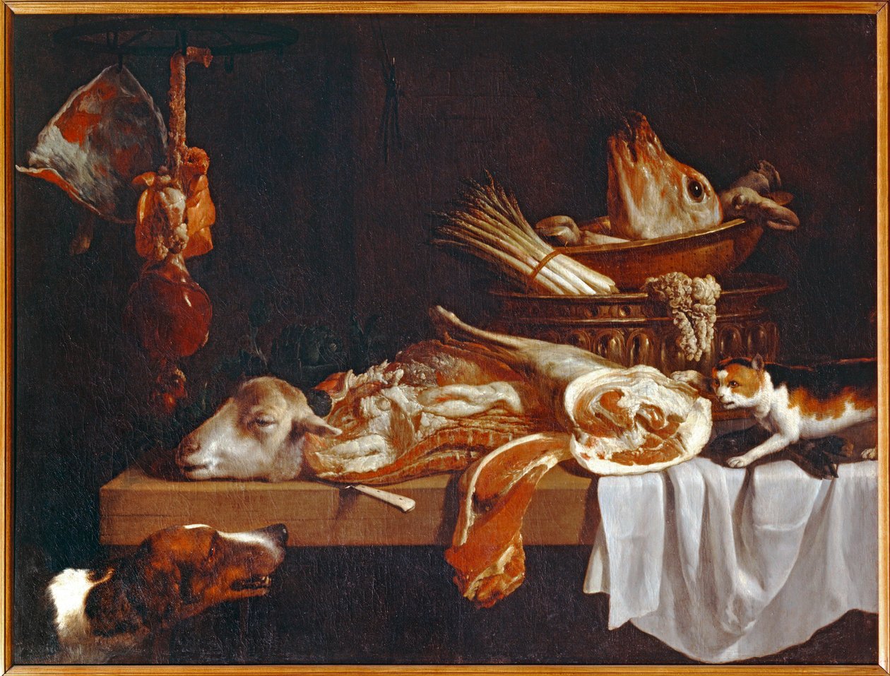 Viande de boucherie avec chien et chat - 屠夫肉与猫狗肉 ... 作者 彼得·范伯克尔