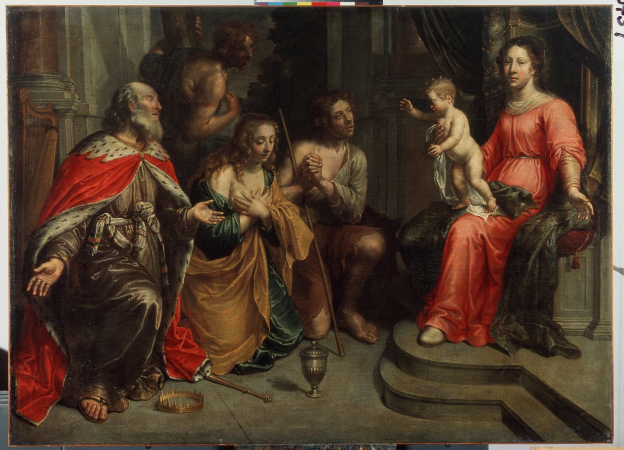 "圣母面前的罪人》 Peeter (Peter) van Lint (1609-1690) 17 世纪 国家露天博物馆，圣彼得堡加奇纳宫 作者 彼得·范·林特
