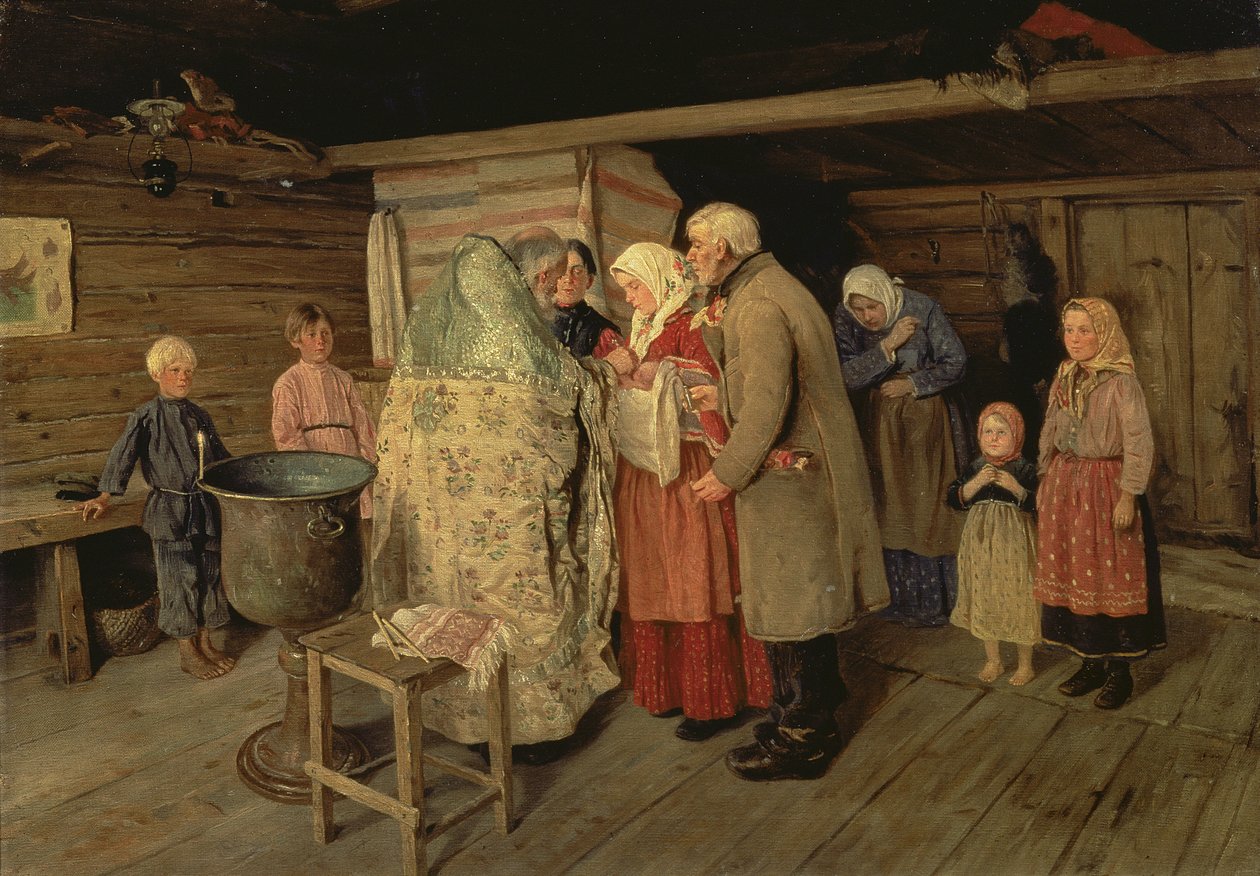 洗礼，1896年 作者 彼得·科罗文（Petr Korovin）