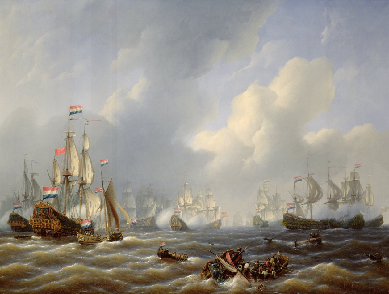 1797年10月11日Camperdown战役布面油画 作者 彼得鲁斯·约翰·斯科特酒店