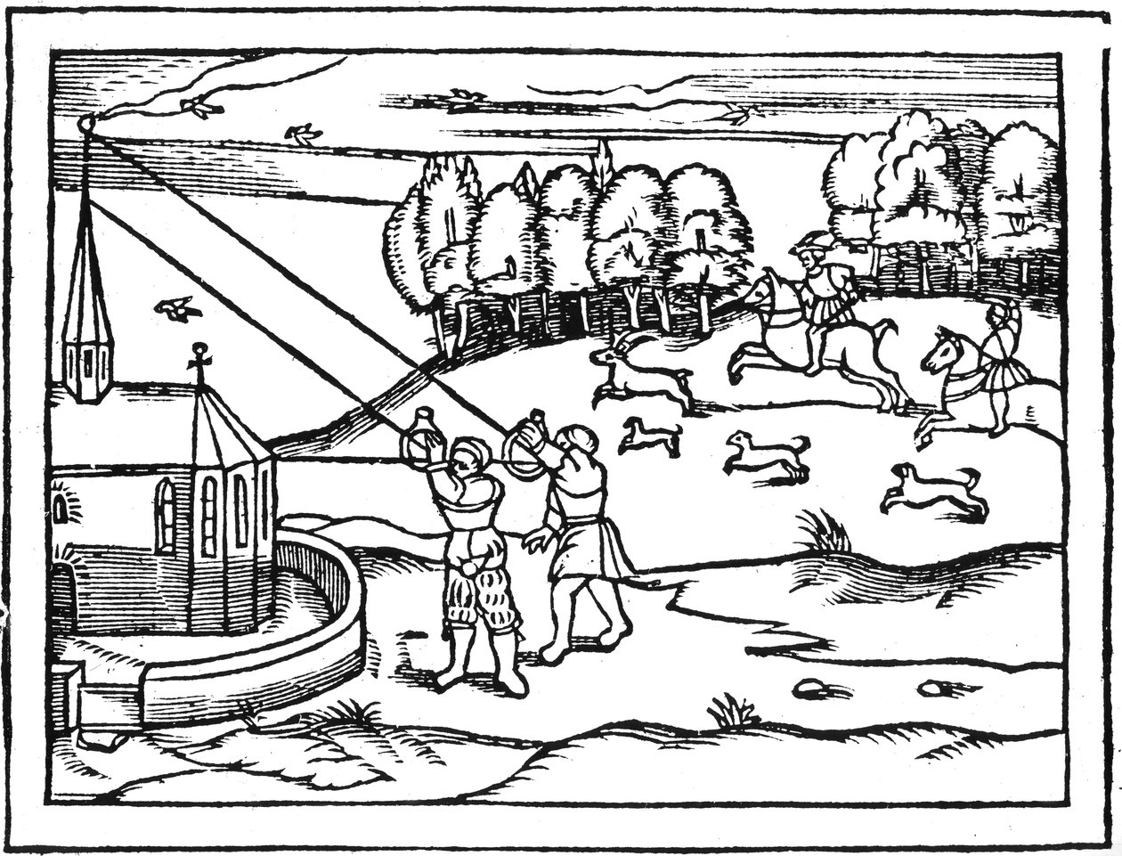 使用星盘计算尖顶的高度，1539年 作者 彼得·阿皮亚努斯（Peter Apianus）