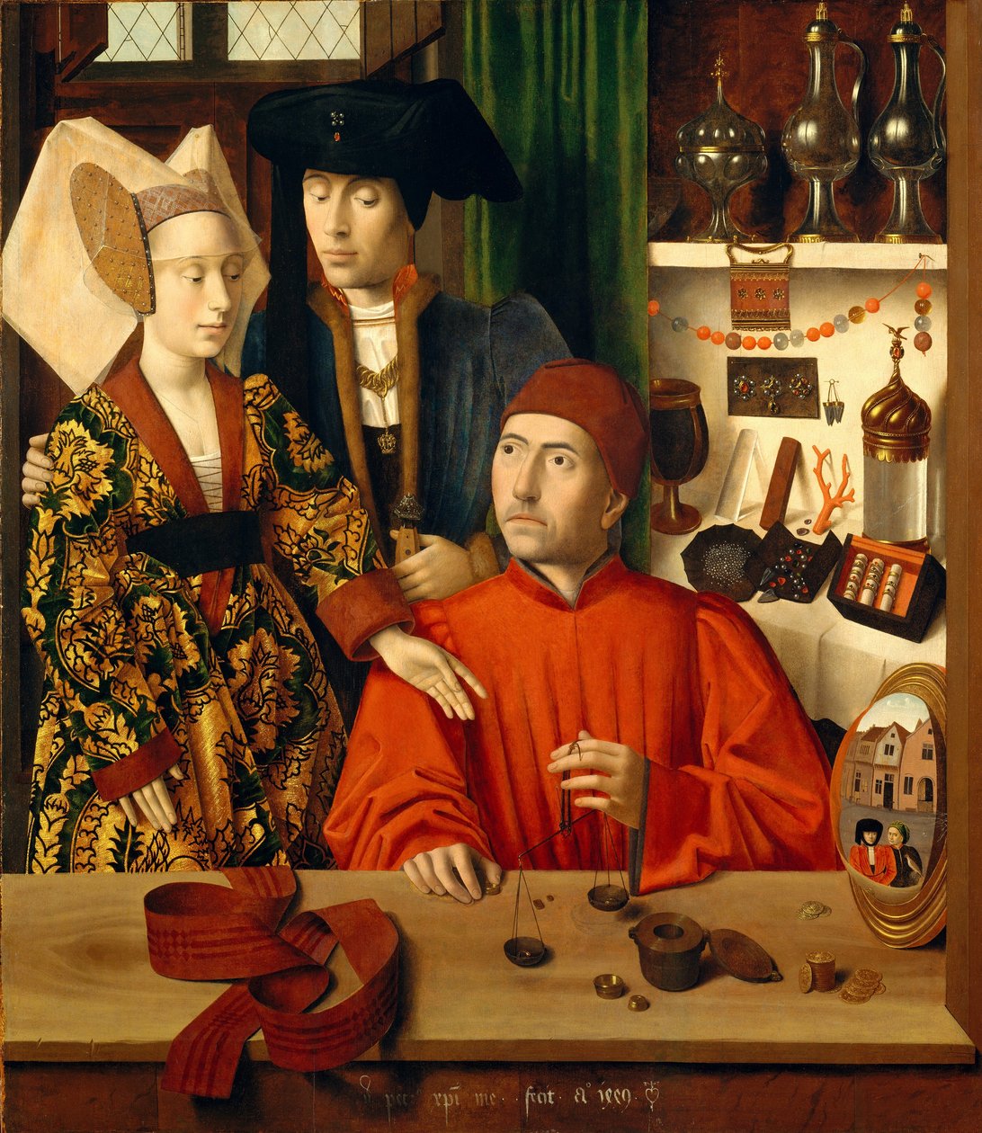 1449年，一位金匠在他的商店里。 作者 彼得基督