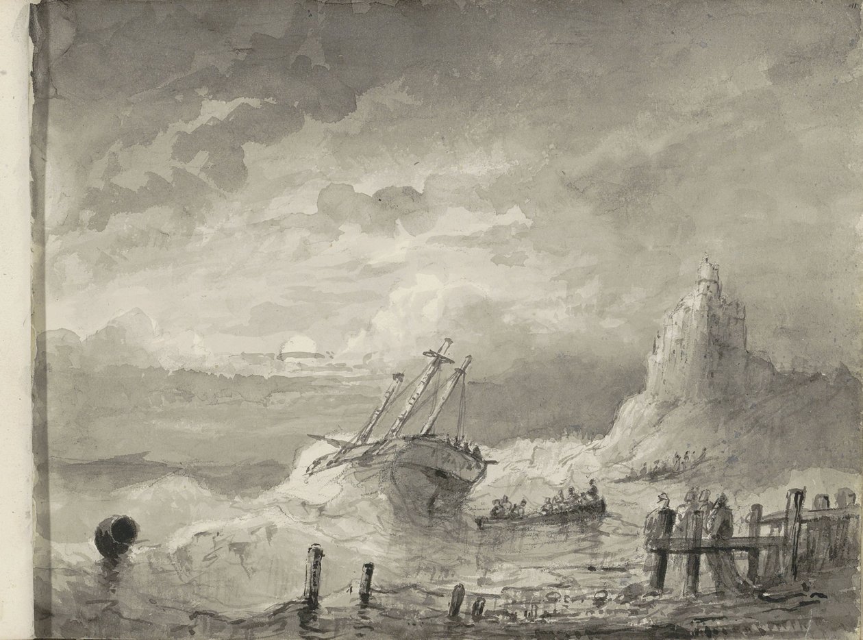 沿海遇险船只 作者 Petrus Johannes Schotel (圈子)