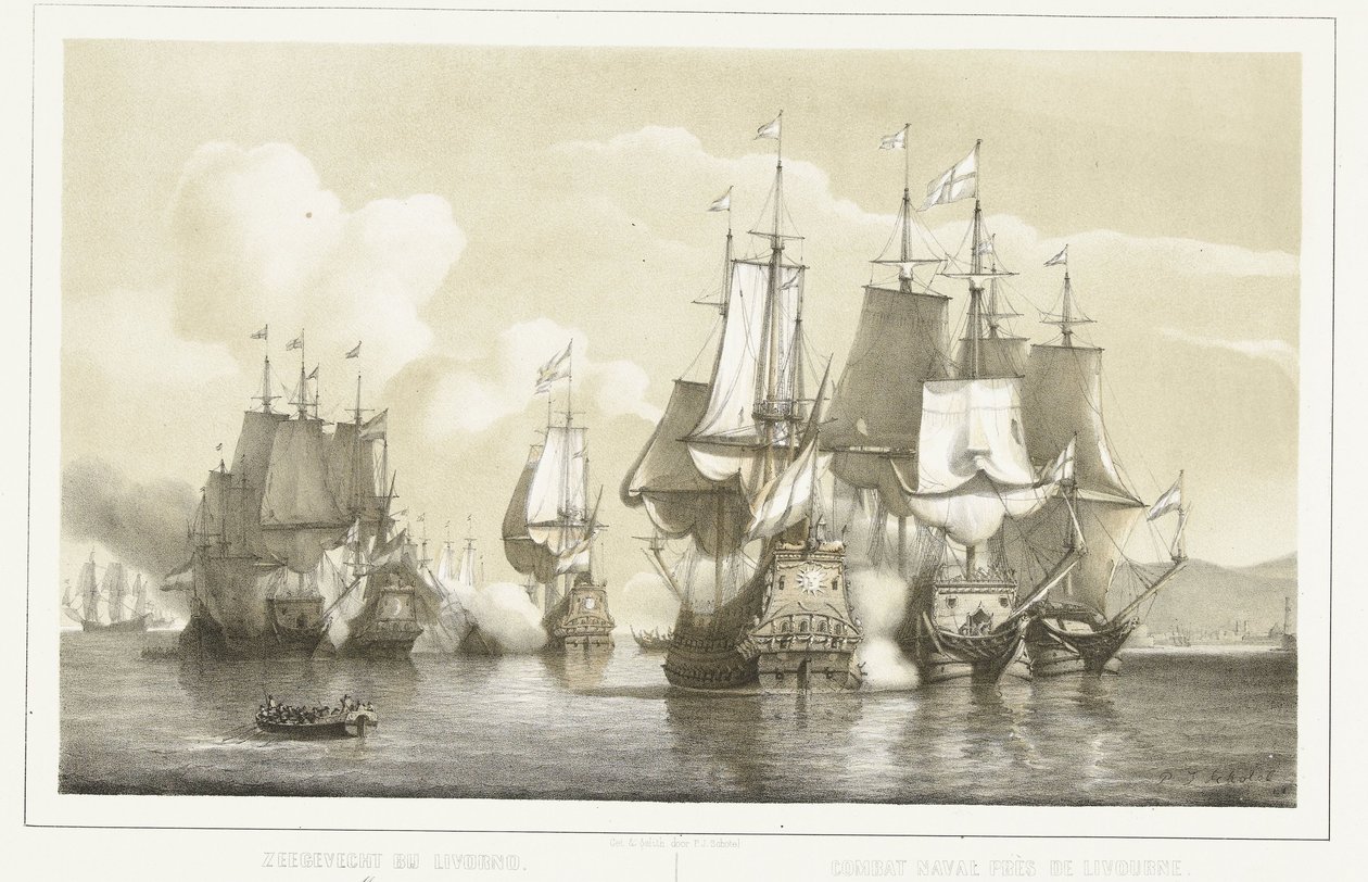 1653 年里窝那附近的海战
1653 年 3 月 14 日里窝那海战/Combat naval près de Livourne.1653 年 3 月 14 日（标题见实物） 作者 彼得·约翰内斯·斯科特尔