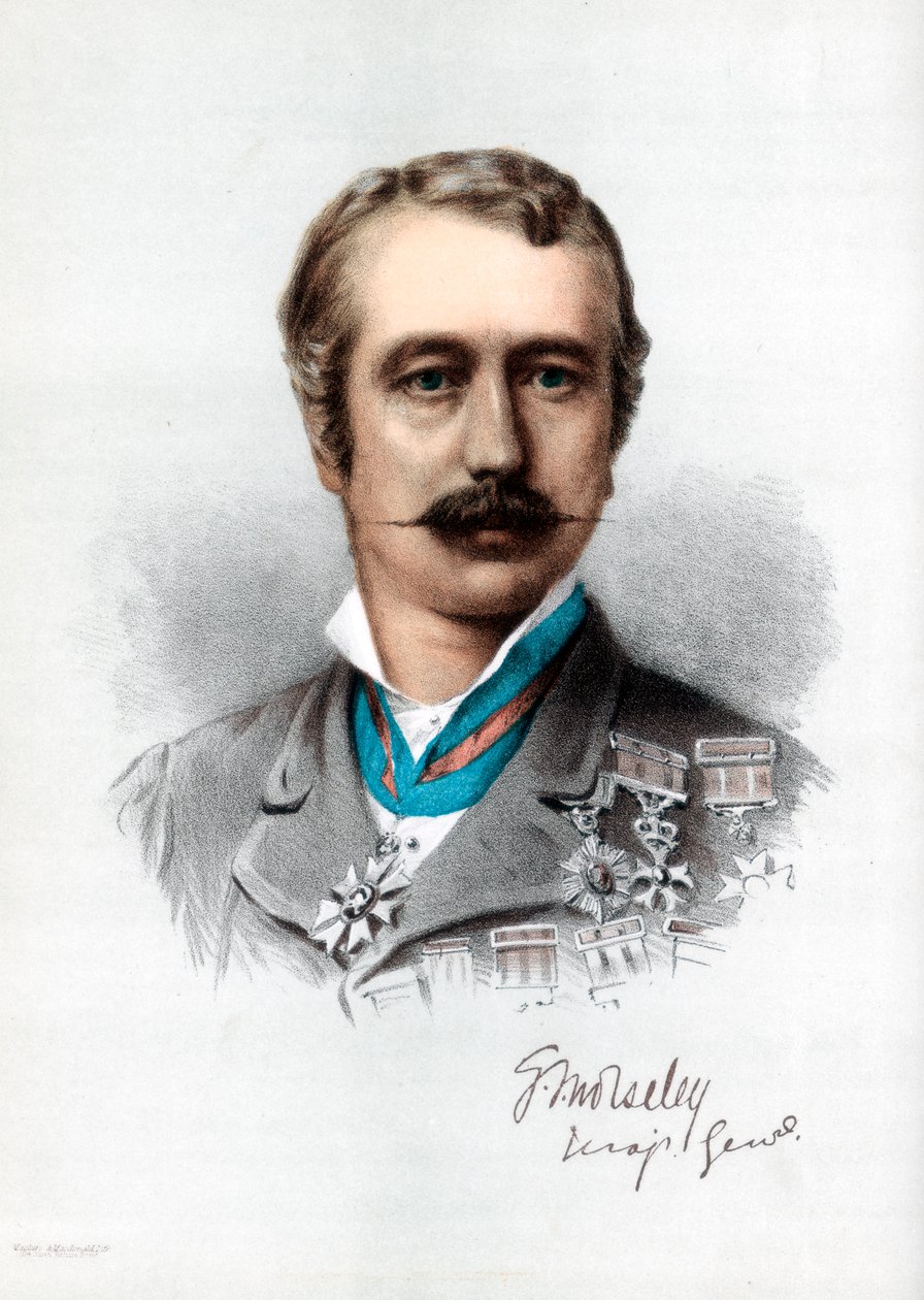 石榴石约瑟夫·沃尔瑟利（Garnet Joseph Wolseley），沃尔瑟利第一子爵，爱尔兰裔英国士兵，卒于1890年。 作者 皮特和加尔平·卡塞尔