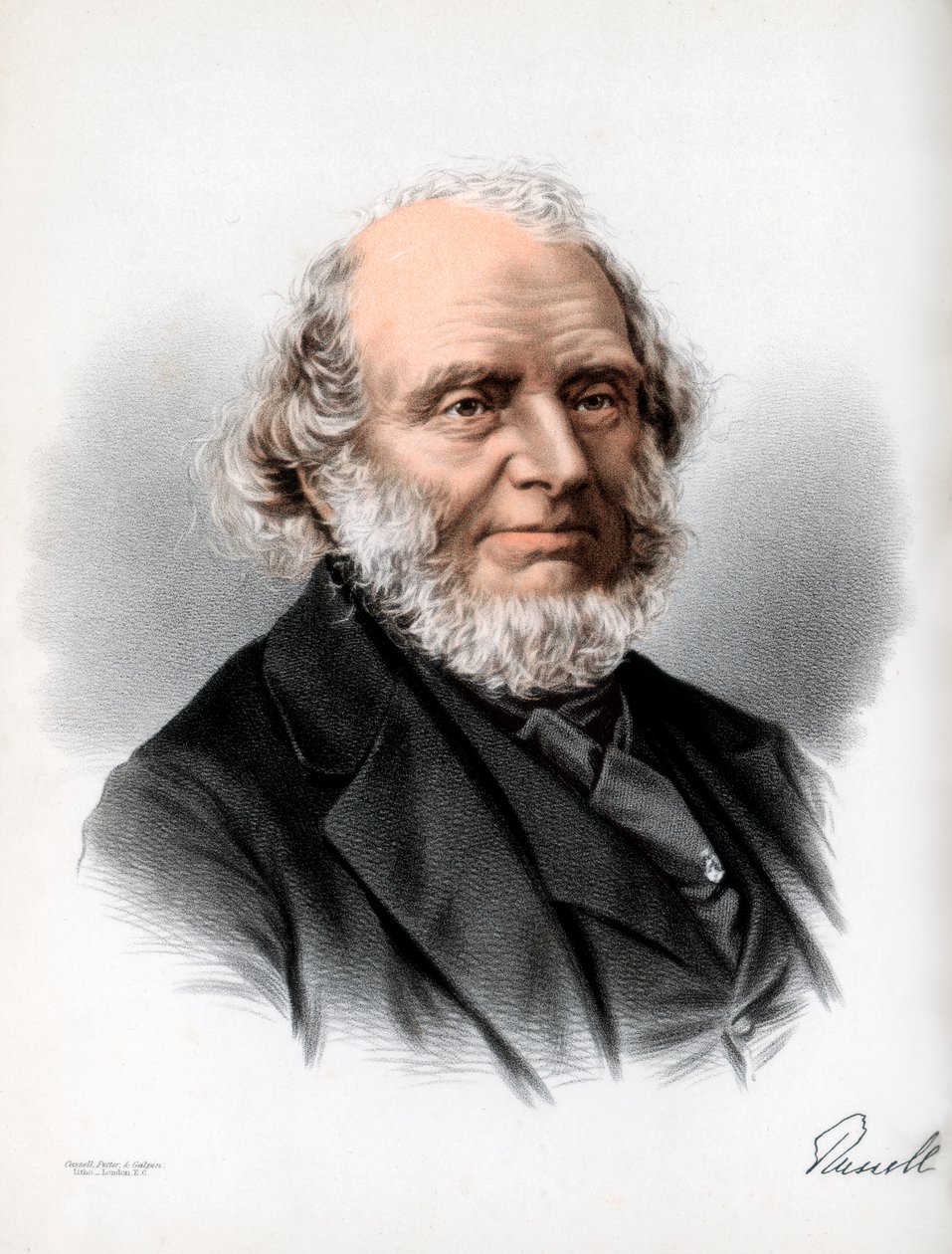 约翰·罗素（John Russell），第一位伯爵·拉塞尔（Earl Russell），英国辉格党和自由派政治家，建于1890年。 作者 皮特和加尔平·卡塞尔