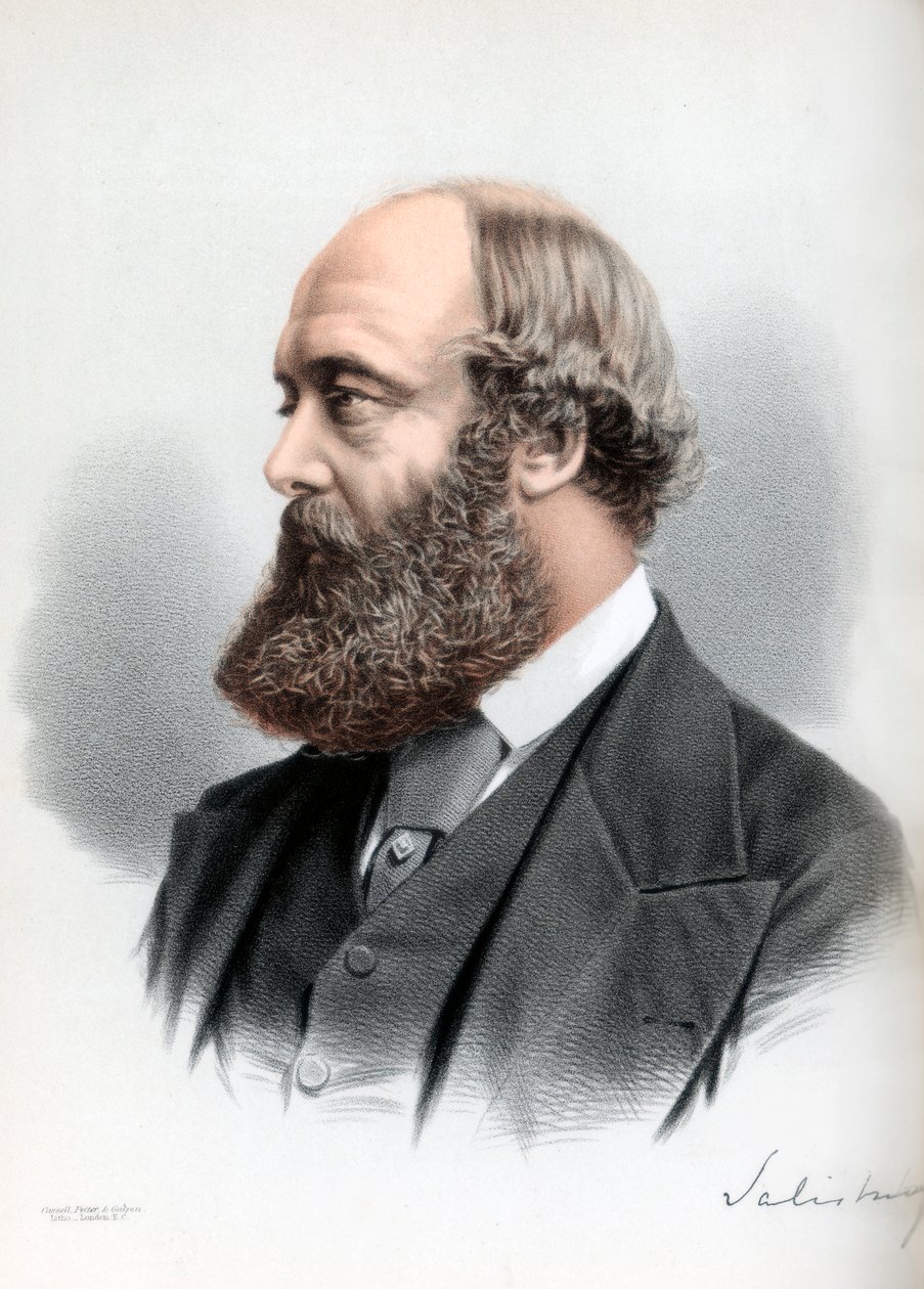 罗伯特·加斯科因·塞西尔（Robert Gascoyne-Cecil），英国政治家兼首相索尔兹伯里三世侯爵，约建于1890年。 作者 皮特和加尔平·卡塞尔