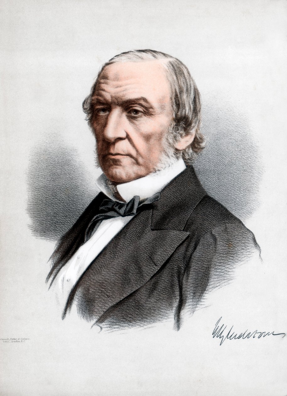英国自由党政治家兼总理威廉·埃沃特·格拉德斯通（William Ewart Gladstone），建于1890年。 作者 皮特和加尔平·卡塞尔