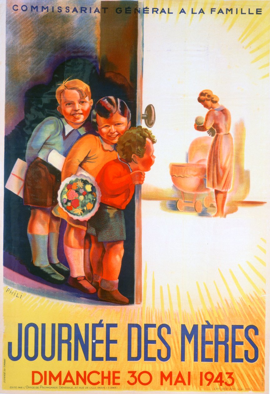 母亲节，1943年5月30日星期日》，1943年。   作者 菲力