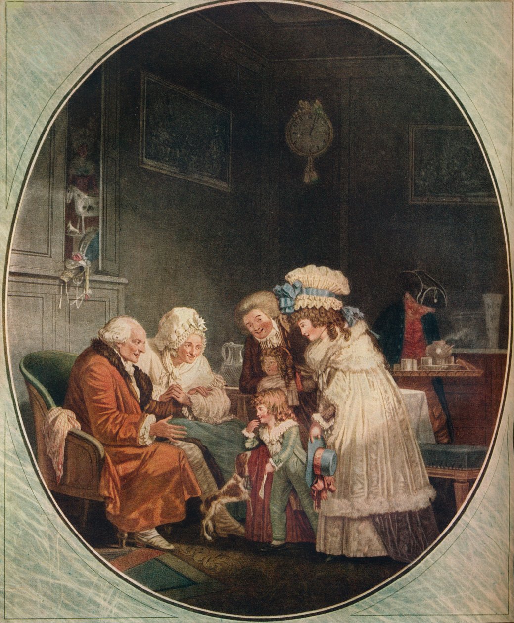 Le Compliment ou La Matinee Du Jour De Lan，1887年，1916年 作者 菲利伯·路易斯·德布科特
