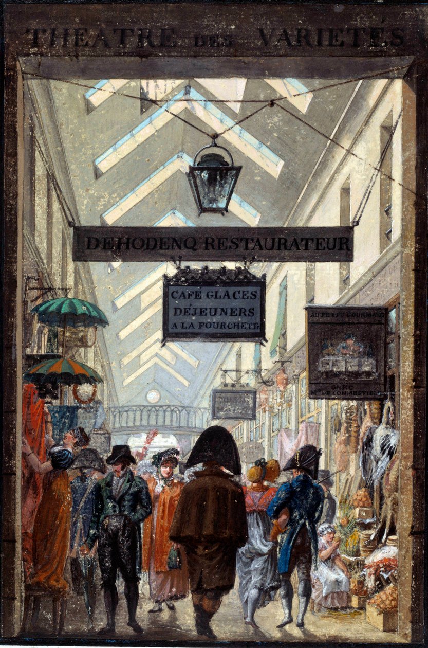 Le passage des Panoramas à Paris 平版印刷，作者是Louis Philibert Debucourt (1755-1832) 19世纪 巴黎，卡纳瓦莱博物馆 作者 菲利伯·路易斯·德布科特