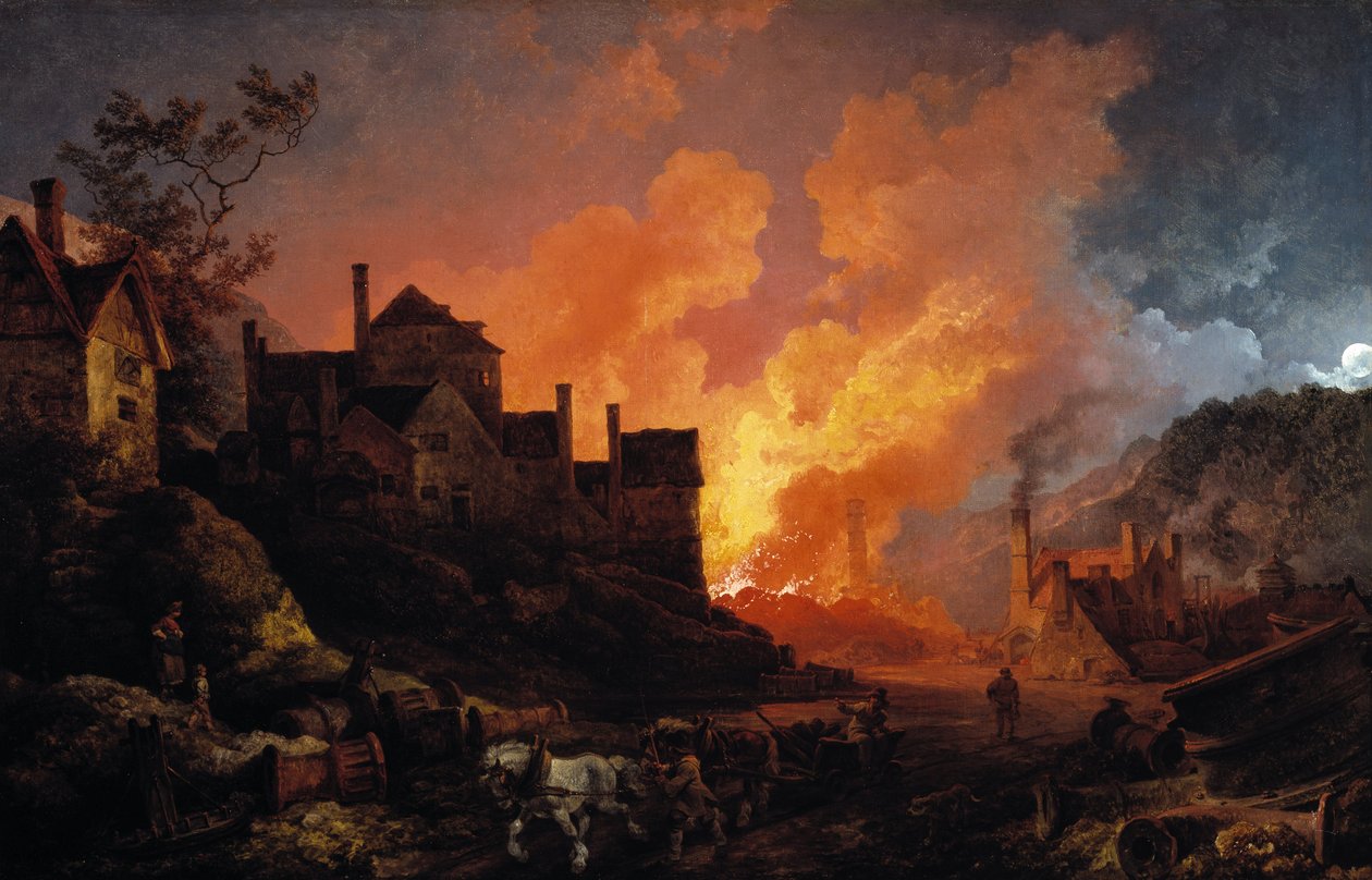 Coalbrookdale之夜，1801年 作者 菲利普·雅克·德·路德堡