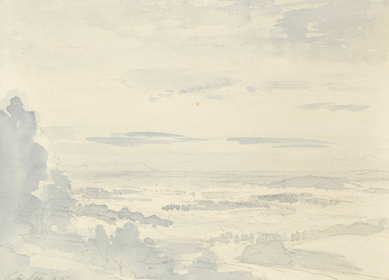 距离，1915年（石墨和纸张上的wc） 作者 菲利普·威尔逊·斯蒂尔
