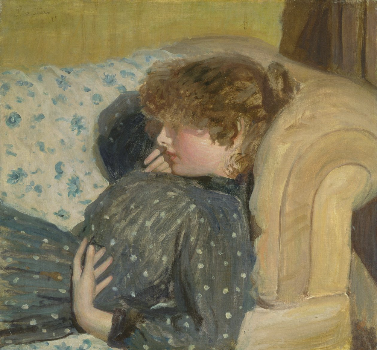 1891年沙发上的女孩 作者 菲利普·威尔逊·斯蒂尔