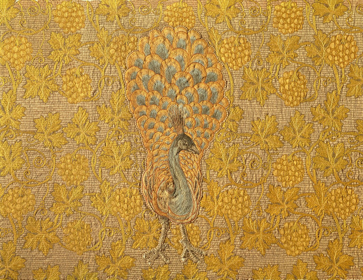 孔雀和藤，1880-1900（羊毛亚麻） 作者 菲利普·理查德·莫里斯