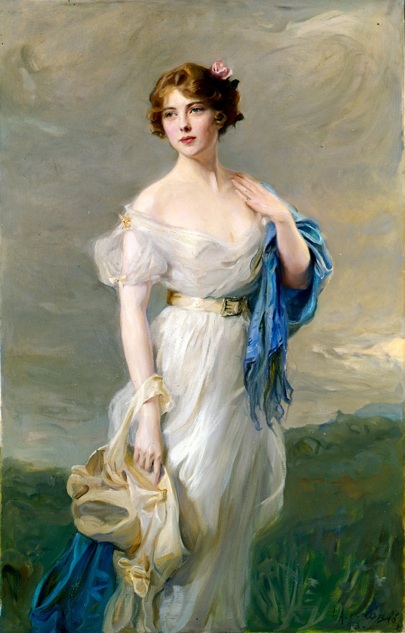 伯爵夫人Anastasia Mikhailovna de Bags的肖像，十九世纪 作者 菲利普·德拉兹洛