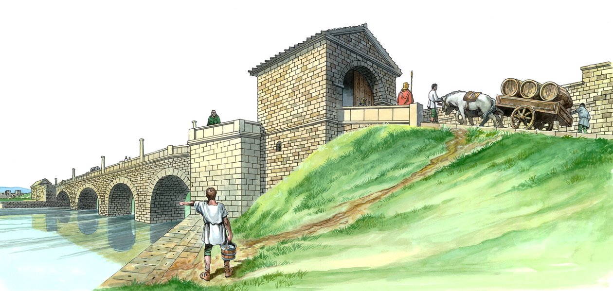 哈德良长城切斯特桥基座，约2世纪，1990-2010年 作者 菲利普·科克