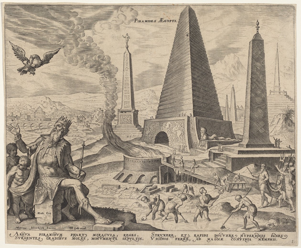 埃及金字塔 作者 菲利普·加勒，仿照 Maerten van Heemskerck