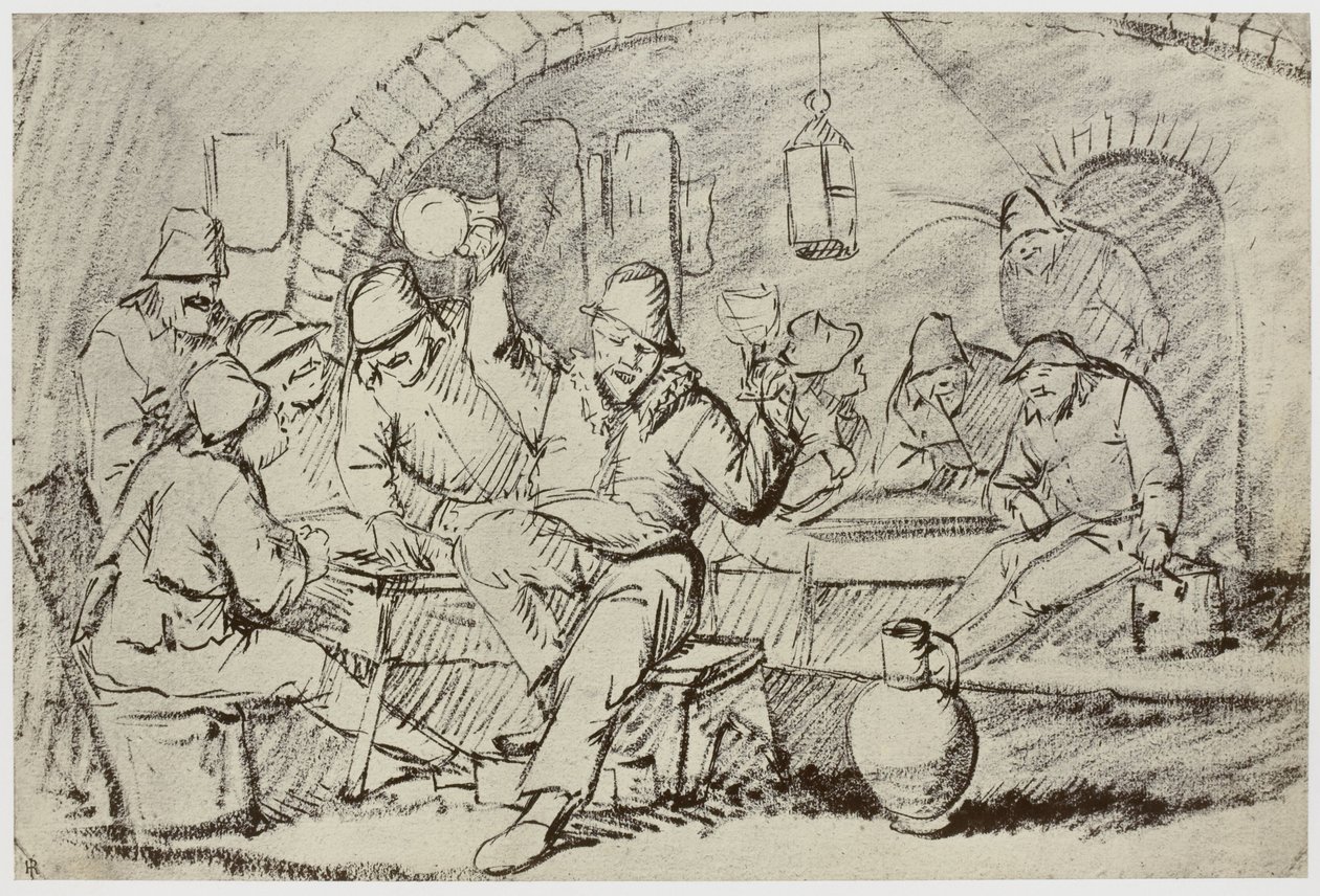 Hemskirk [Van Heemskerck?], Boors Carousing 作者 菲利普·亨利·德拉莫特